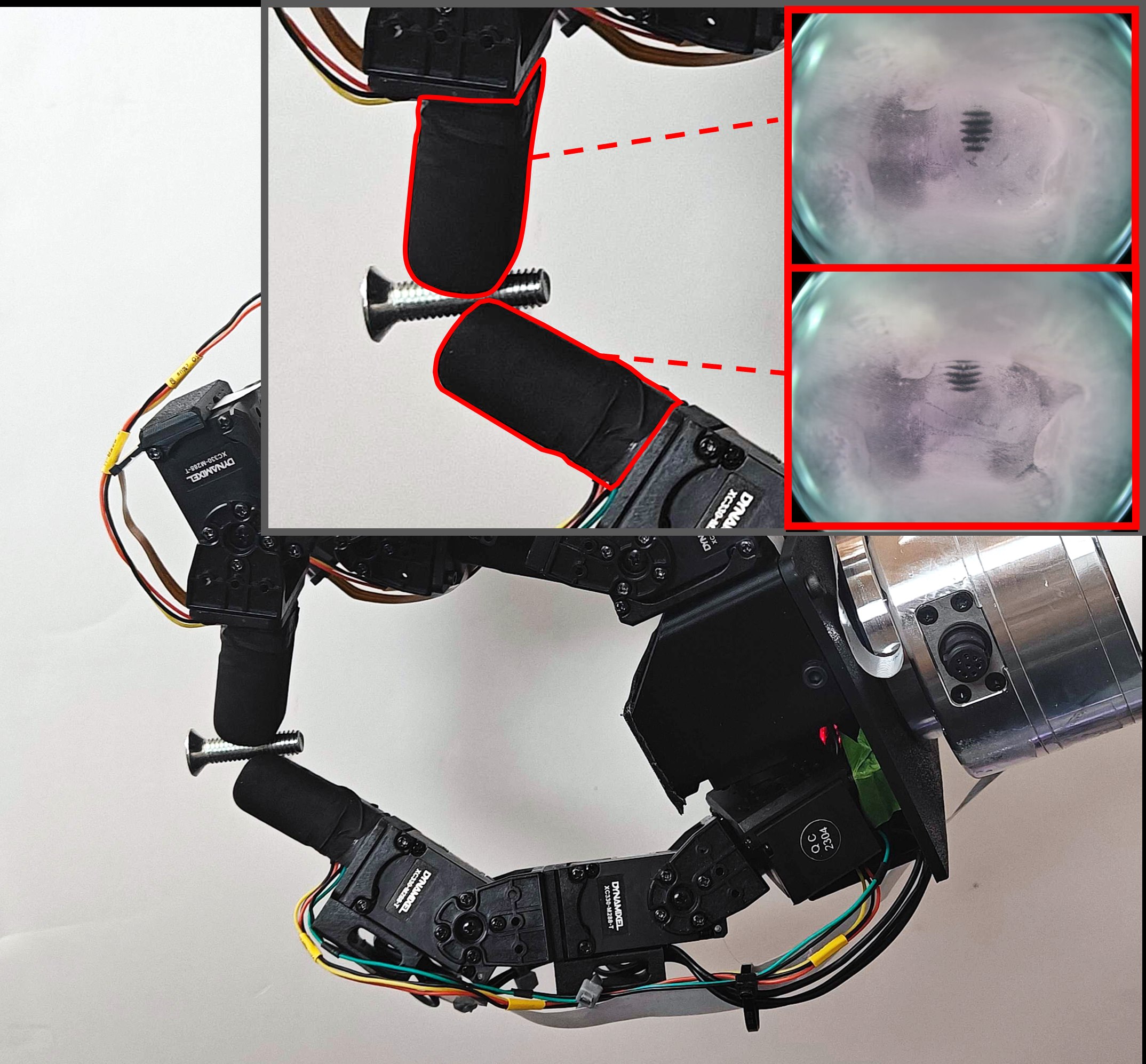 GlowTact tactile sensors and corresponding contact images